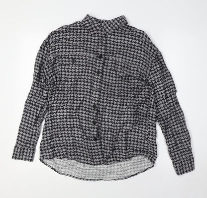 Womens UK Size 6 NEXT Black Basic Button-Up