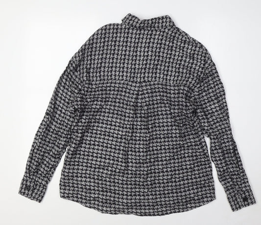 Womens UK Size 6 NEXT Black Basic Button-Up