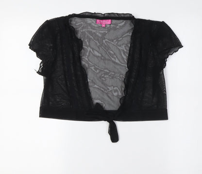 Womens UK Size 14 Pineapple Black Basic Button-Up