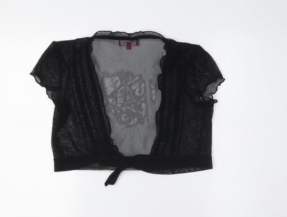 Womens UK Size 14 Pineapple Black Basic Button-Up