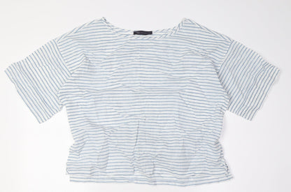 Womens UK Size 12 Marks and Spencer Blue Basic Blouse