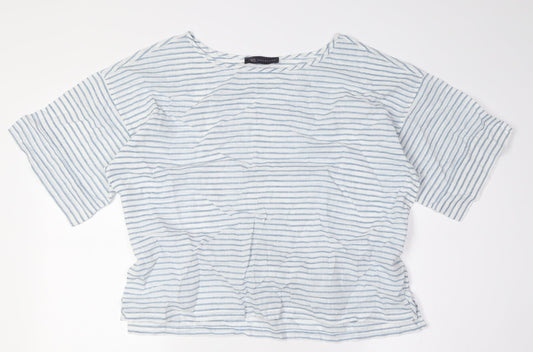 Womens UK Size 12 Marks and Spencer Blue Basic Blouse