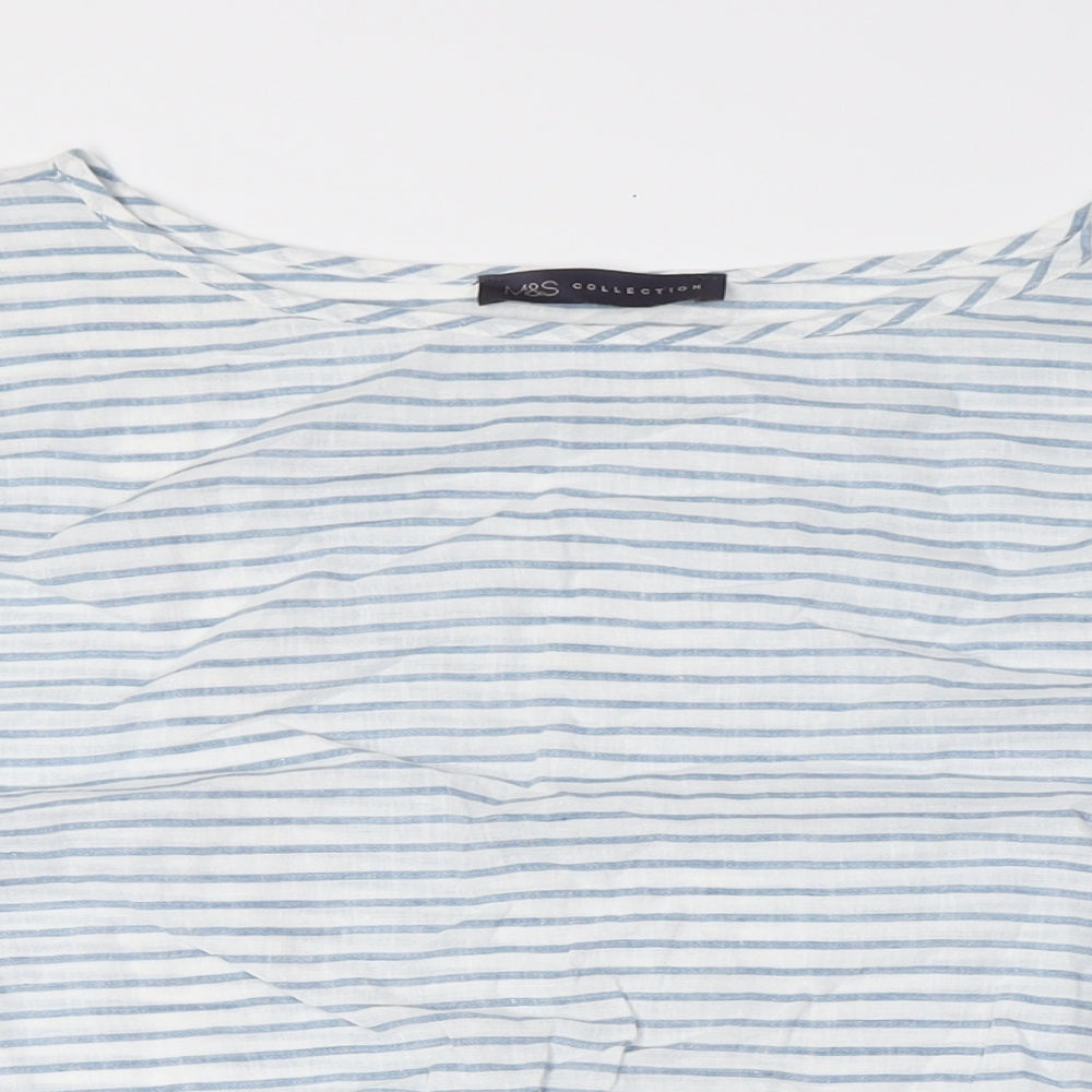Womens UK Size 12 Marks and Spencer Blue Basic Blouse