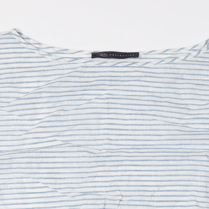 Womens UK Size 12 Marks and Spencer Blue Basic Blouse