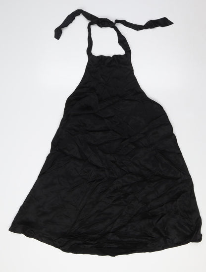 Zara Womens Black Viscose A-Line Size M Halter Button