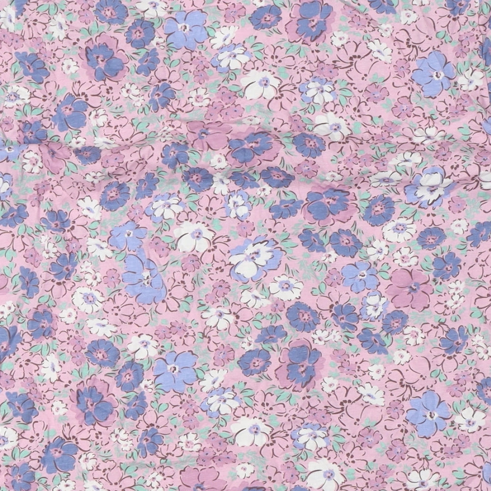 Bonmarché Womens Multicoloured Floral Cotton Top Pyjama Top Size 12 - sIZE 12-14