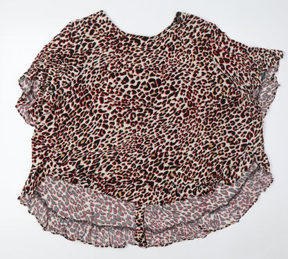 Stella Morgan Womens Multicoloured Animal Print Viscose Basic Button-Up Size 10 Boat Neck - Buttons Down Back