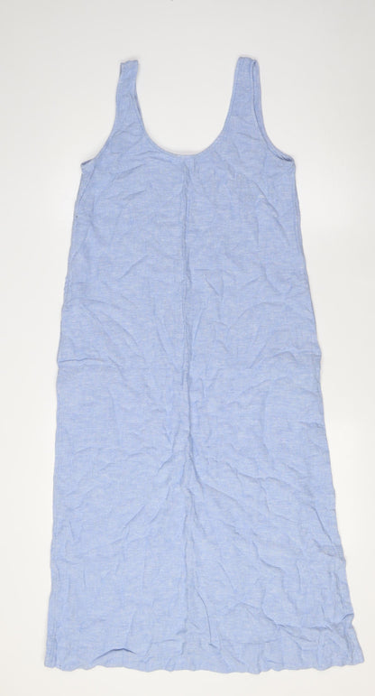 Marks and Spencer Womens Blue Flax A-Line Size 8 Scoop Neck