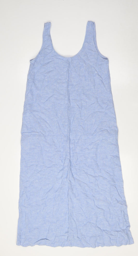 Marks and Spencer Womens Blue Flax A-Line Size 8 Scoop Neck