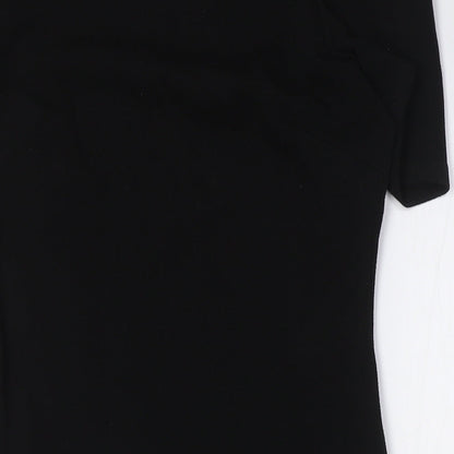 Dorothy Perkins Womens Black Polyester Pencil Dress Size 8 Boat Neck Zip