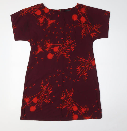 Dorothy Perkins Womens Purple Polyester A-Line Size 10 Boat Neck Zip - Dandelion