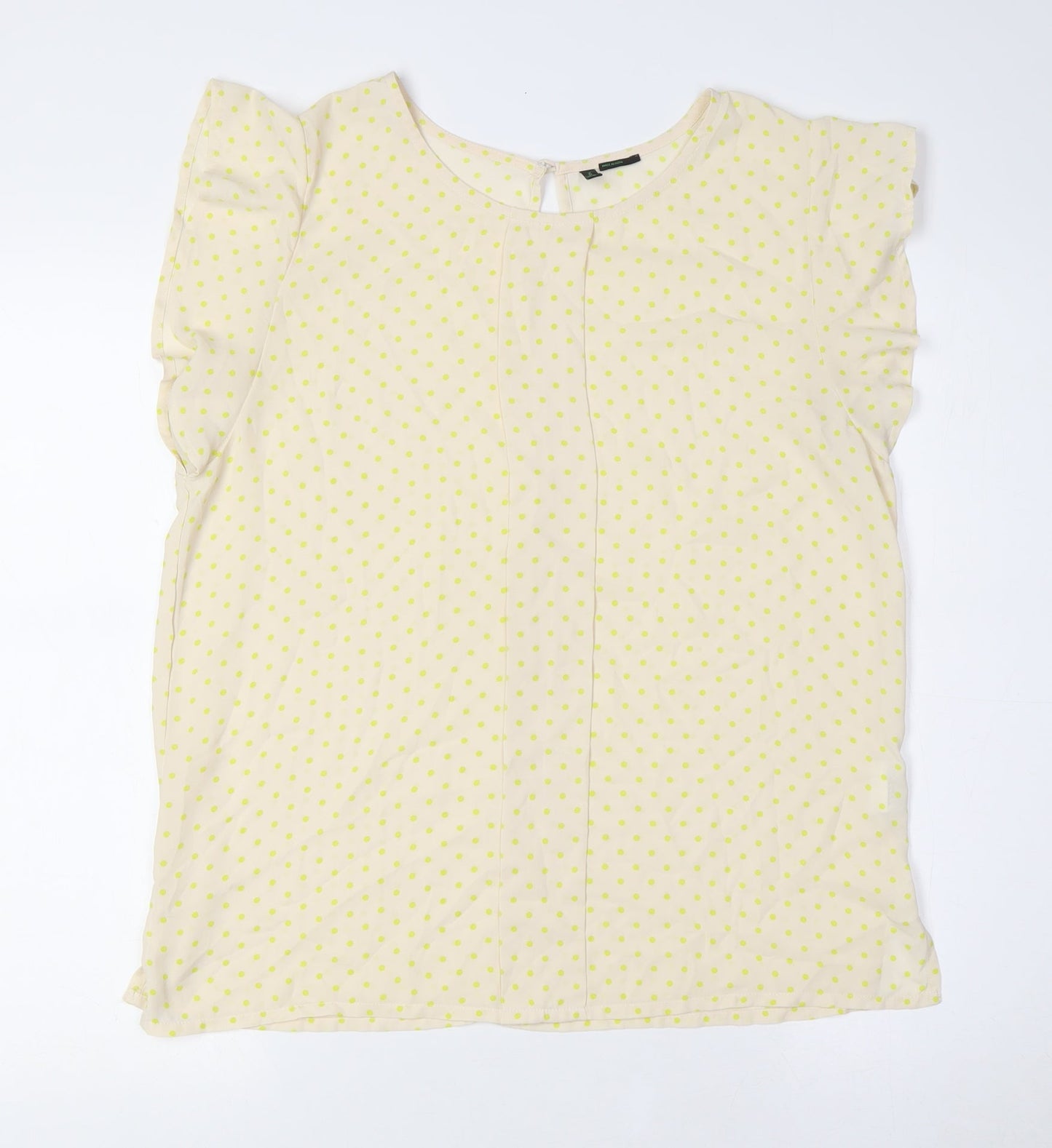 Womens UK Size M Benetton Ivory Basic Button-Up