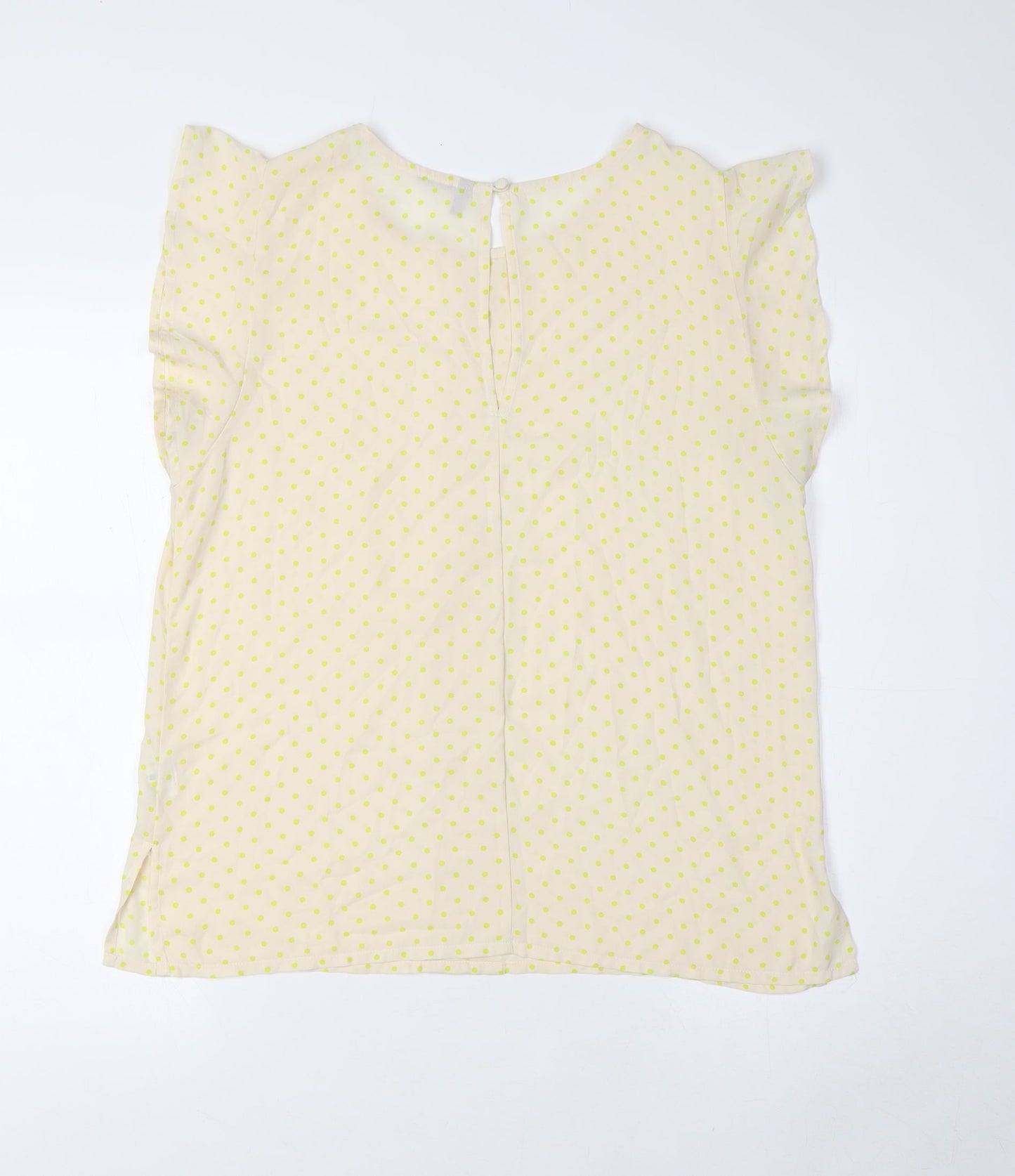 Womens UK Size M Benetton Ivory Basic Button-Up