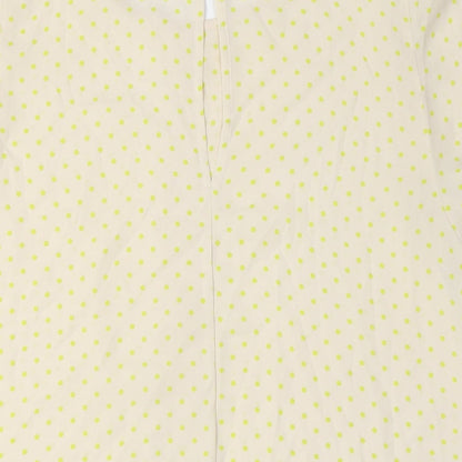 Womens UK Size M Benetton Ivory Basic Button-Up