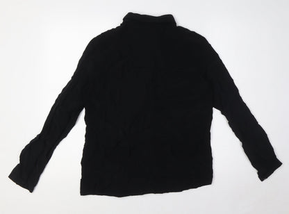 Womens UK Size S Zara Black Basic Button-Up