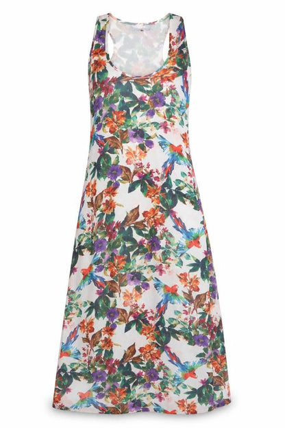 John Lewis Womens Multicoloured Floral Polyester A-Line Size 8 Scoop Neck - Racer Back