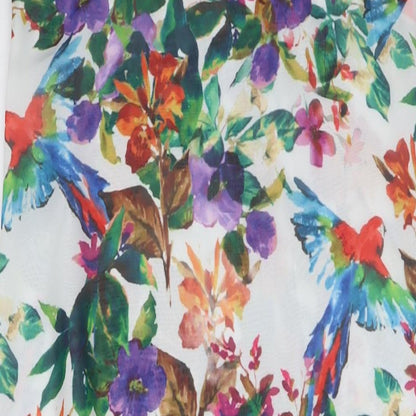 John Lewis Womens Multicoloured Floral Polyester A-Line Size 8 Scoop Neck - Racer Back