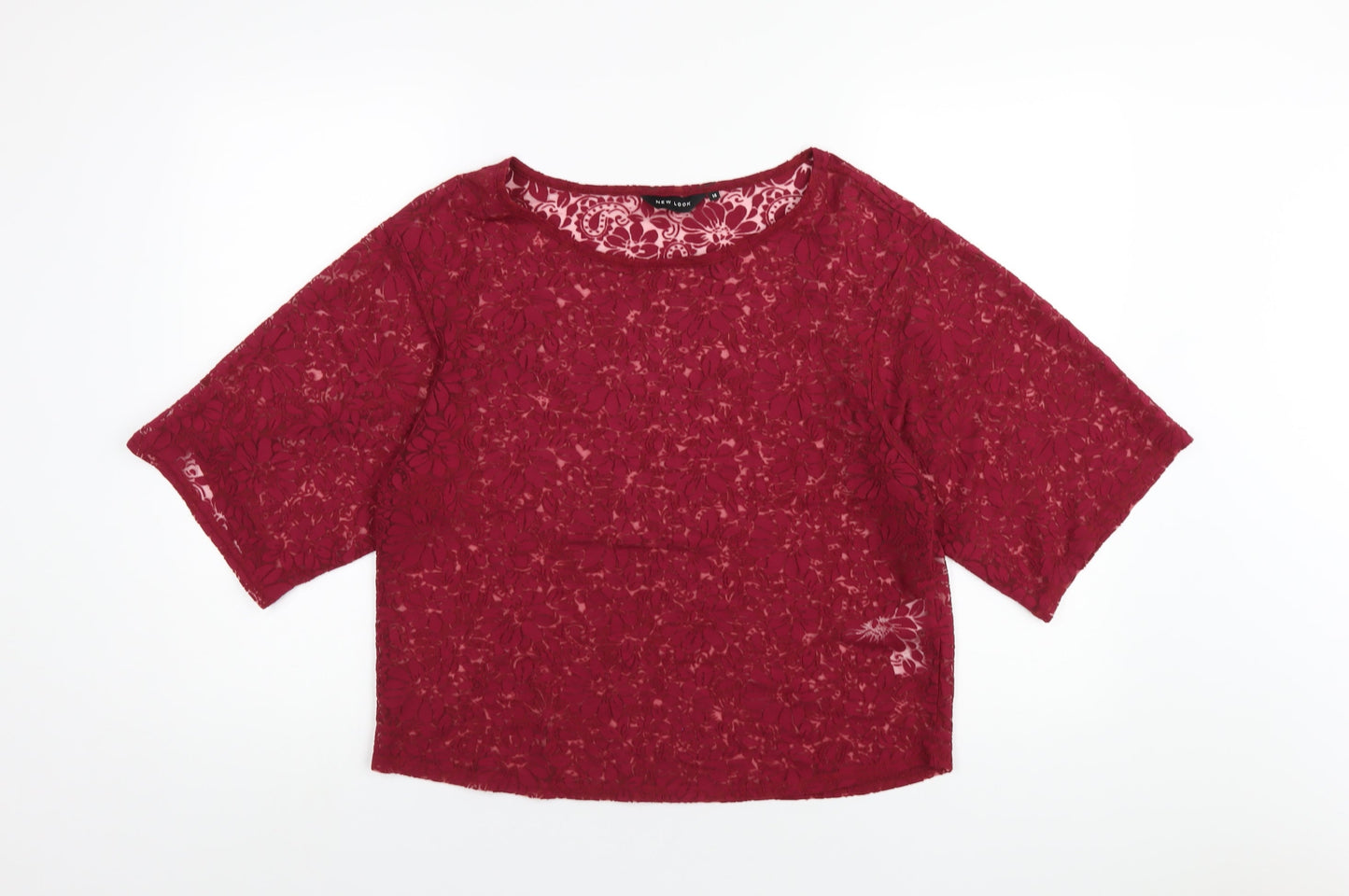 Womens UK Size 14 New Look Red Basic T-Shirt