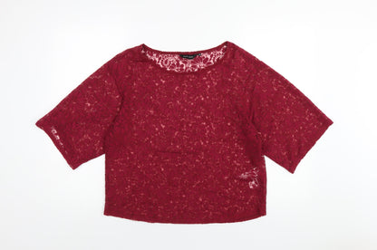 Womens UK Size 14 New Look Red Basic T-Shirt