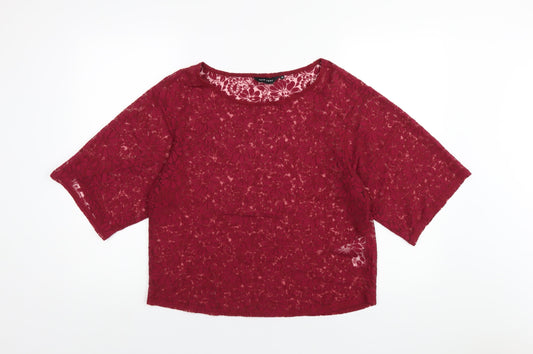 Womens UK Size 14 New Look Red Basic T-Shirt