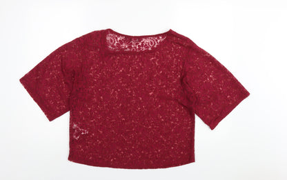 Womens UK Size 14 New Look Red Basic T-Shirt