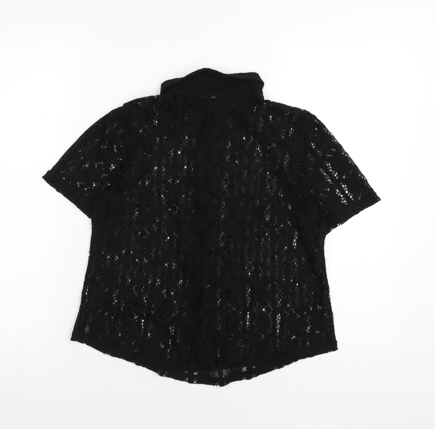 Womens UK Size 10 Golddigga Black Basic Button-Up