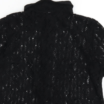 Womens UK Size 10 Golddigga Black Basic Button-Up