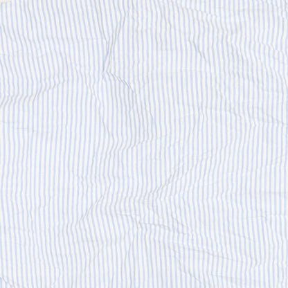 essence Womens Blue Striped Cotton Basic Button-Up Size 30 Collared