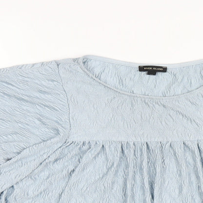 Womens UK Size 12 River Island Blue Basic T-Shirt