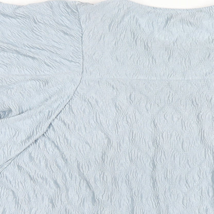 Womens UK Size 12 River Island Blue Basic T-Shirt