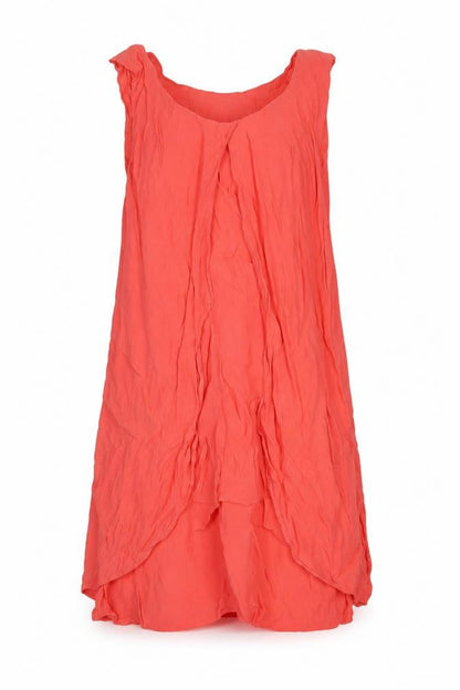 Max Studio Womens Orange Viscose Tank Dress Size L Scoop Neck Pullover