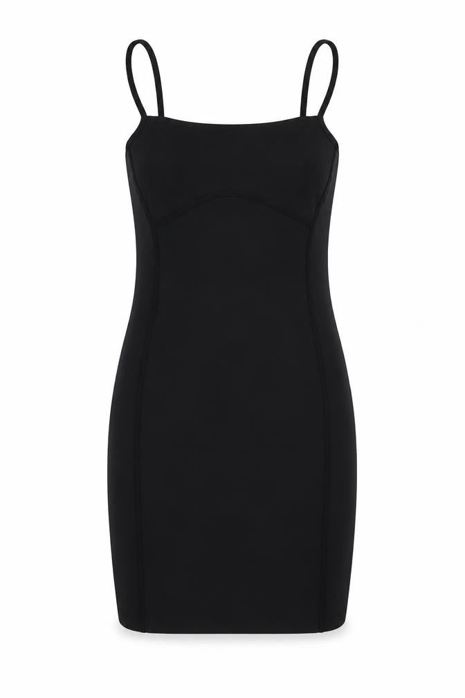 PRETTYLITTLETHING Womens Black Polyester Bodycon Size 10 Square Neck Pullover