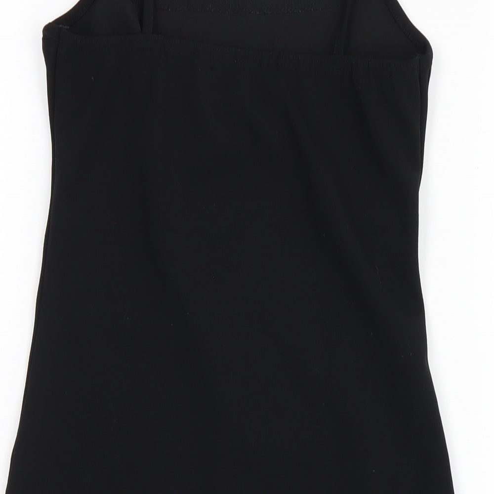 PRETTYLITTLETHING Womens Black Polyester Bodycon Size 10 Square Neck Pullover