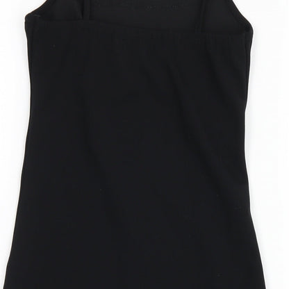 PRETTYLITTLETHING Womens Black Polyester Bodycon Size 10 Square Neck Pullover