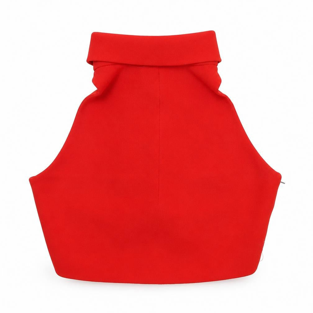 Womens UK Size 10 Topshop Red Cropped T-Shirt