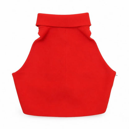 Womens UK Size 10 Topshop Red Cropped T-Shirt
