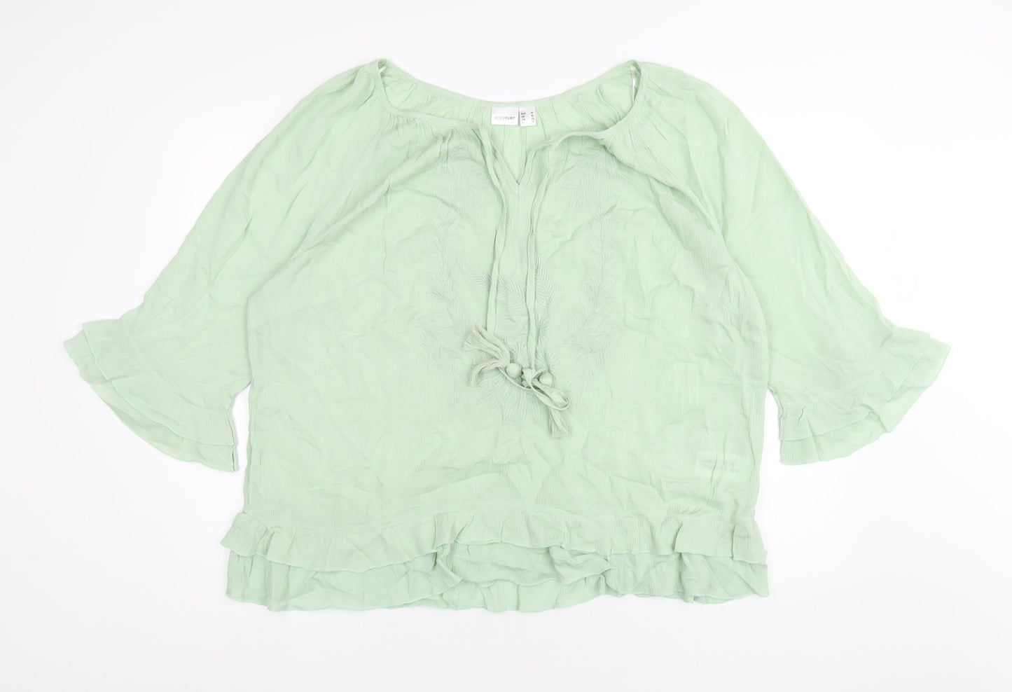 Womens UK Size 20 Body Flirt Green Basic T-Shirt
