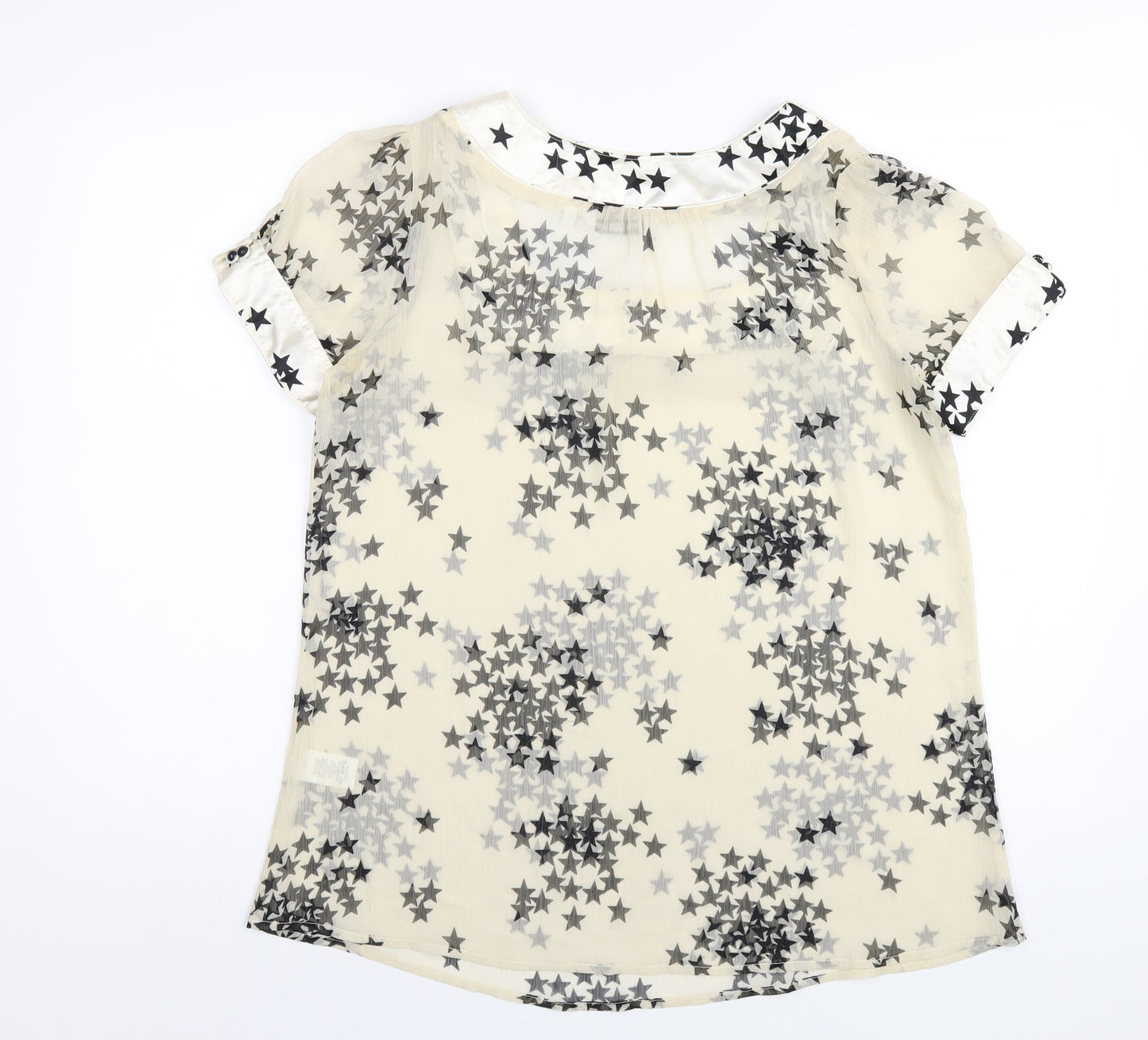 Womens UK Size 14 New Look Ivory Basic T-Shirt