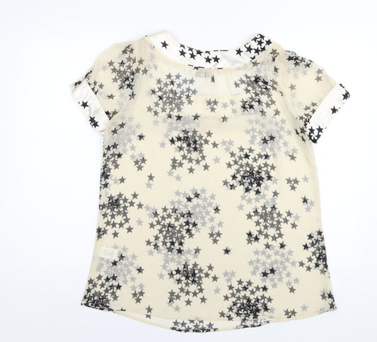 Womens UK Size 14 New Look Ivory Basic T-Shirt
