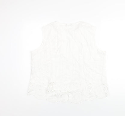 Womens UK Size 16 Roman White Basic T-Shirt