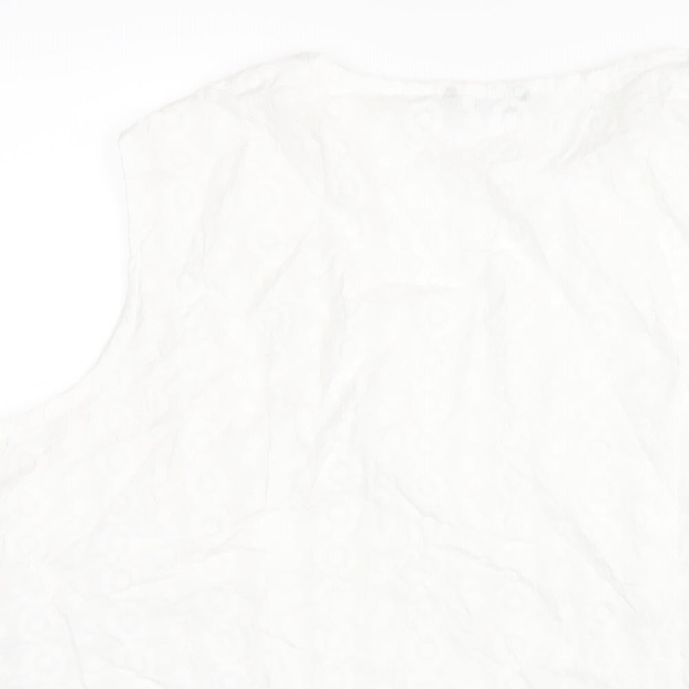 Womens UK Size 16 Roman White Basic T-Shirt