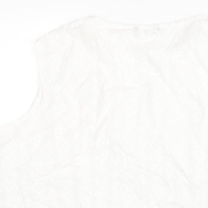 Womens UK Size 16 Roman White Basic T-Shirt