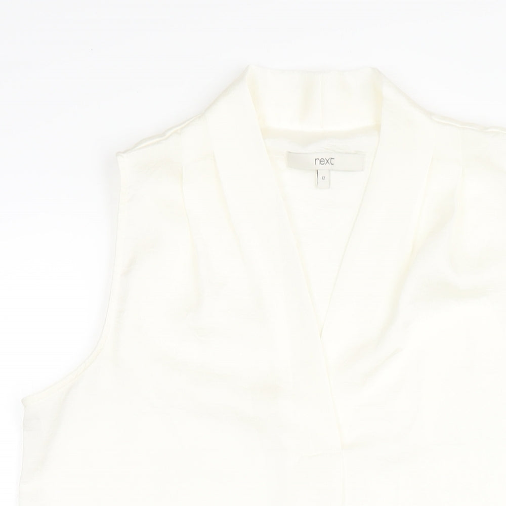 Womens UK Size 12 NEXT Ivory Basic Blouse
