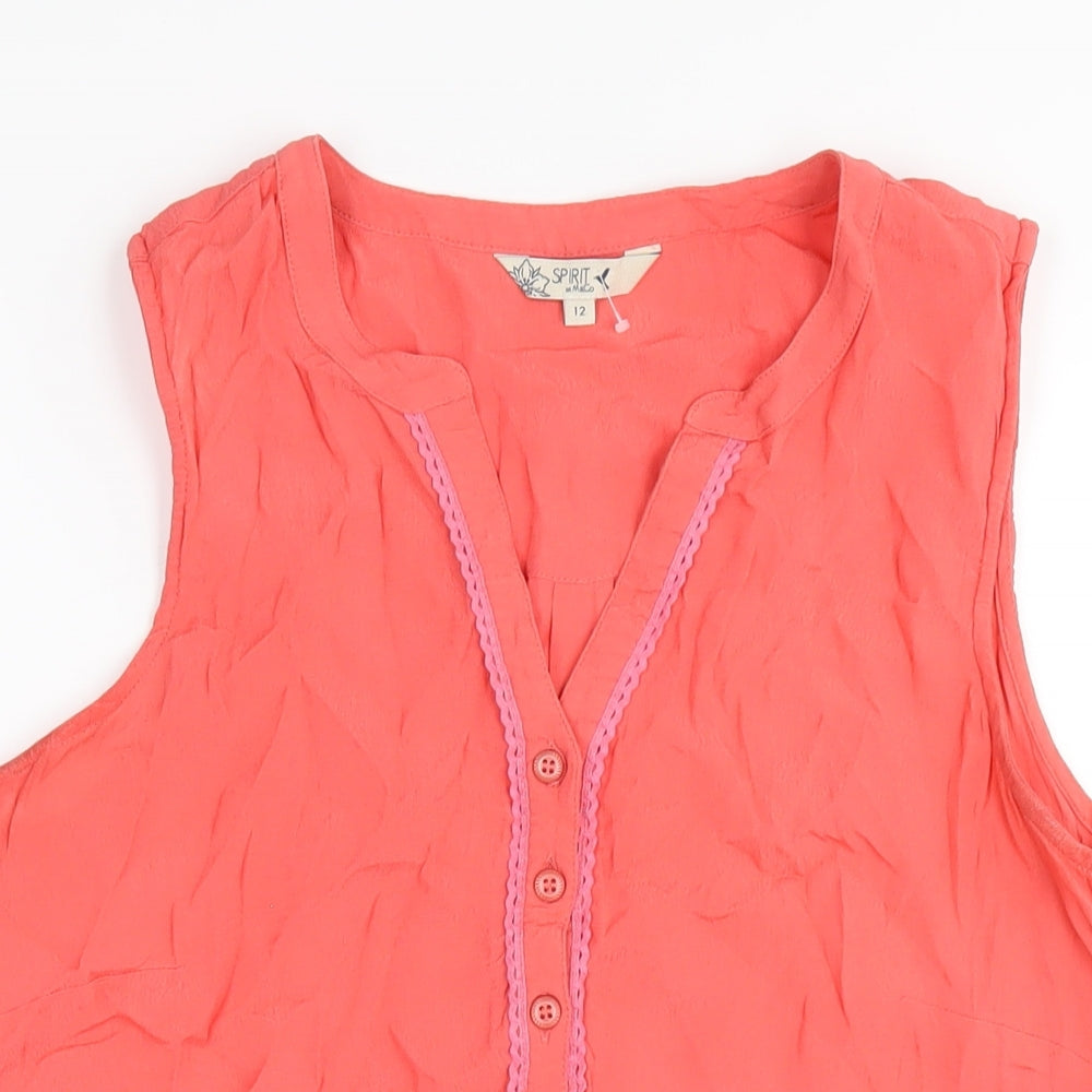 Womens UK Size 12 M&Co Pink Basic Tank