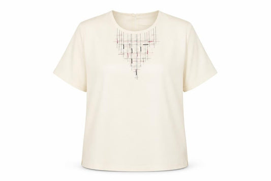Womens UK Size 16 ELVI Ivory Basic T-Shirt