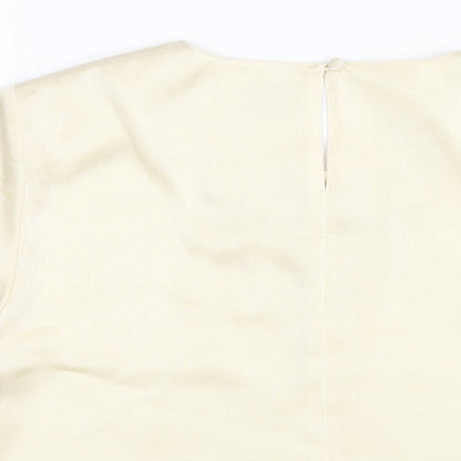 Womens UK Size 16 ELVI Ivory Basic T-Shirt