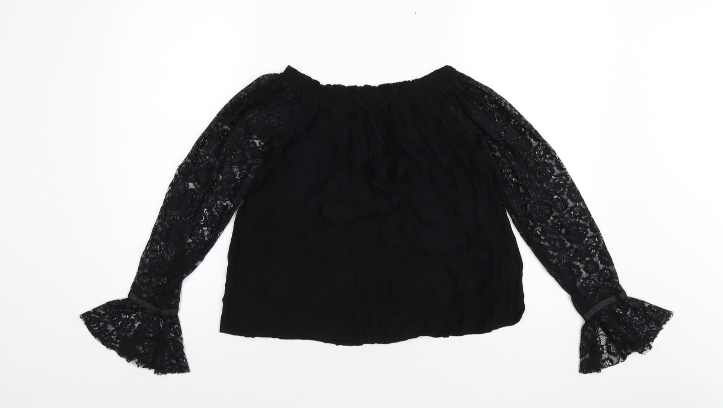 Womens UK Size 10 Marks and Spencer Black Basic T-Shirt