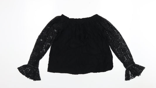 Womens UK Size 10 Marks and Spencer Black Basic T-Shirt