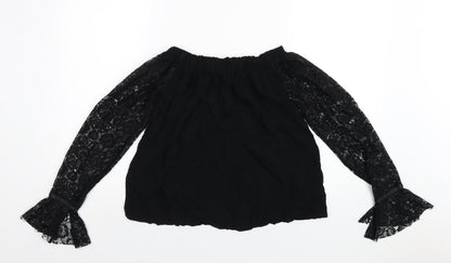Womens UK Size 10 Marks and Spencer Black Basic T-Shirt