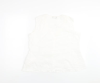 Womens UK Size 12 Roman White Basic T-Shirt